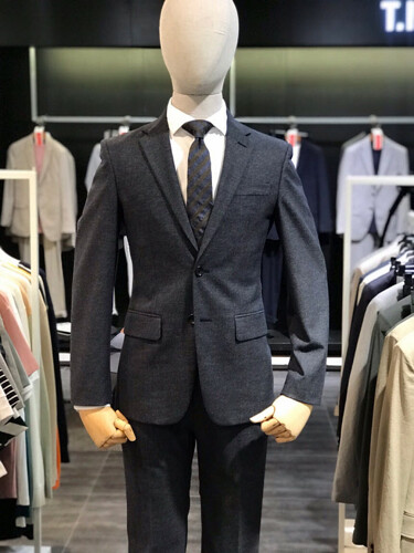 패션플러스 - [티아이포맨] T.I FOR MEN 20 S/S  마이크로 조직 셋업 수트 M202MJK701 NV (상,하의 세트상품) (P001063862) 패션플러스