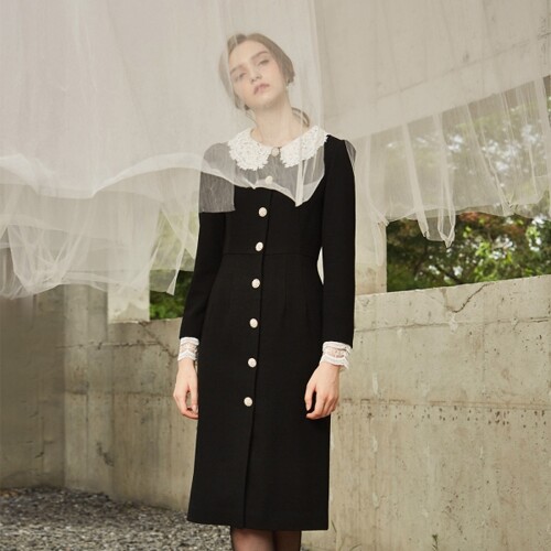 패션플러스 - [에스블랑] ALMA / Classic H Line Dress (2color)