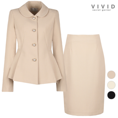 [패션플러스][비비드 시크릿가너]SET 여성 러블리 봄가을 정장자켓+스커트 세트(33874_VS411003_2001)