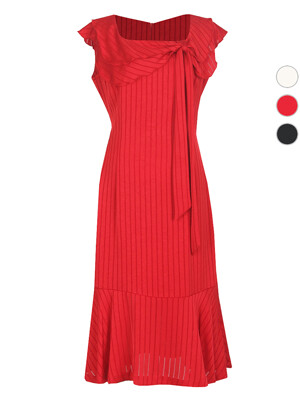 [패션플러스][비비드 시크릿가너]여성 타이 리본 여름 원피스(33874_VS526025)