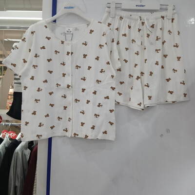 [에꼴리에(MODA outlet_부평)][패션플러스][에꼴리에][모다부평]슬립 베어 라운드넥 파자마 세트/26OP752IV_BP_BP(39516_26OP752IV_BP)