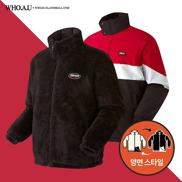 패션플러스 - 후아유 NC08 유니리버서블 웜업 WHJJA1185U 블랙레드 (5077217) 패션플러스