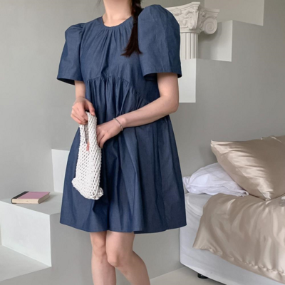 [패션플러스][옷자락]여자 러블리 여행룩 제주도 후레아 벌룬 미니원피스(41607_OP15351)