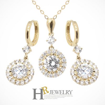 [패션플러스][호림쥬얼리]14K정.품)예쁜(HR)14K 뷰티 써니 세트(귀걸이+목걸이)(5455_HGS204_5)