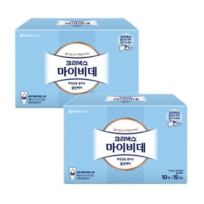 [패션플러스][크리넥스]크리넥스 마이비데 클린케어 10매 15입X2팩(55397_11038374_05530_2PACK)