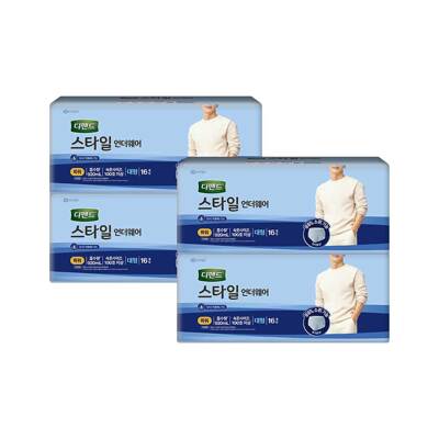 [패션플러스][디펜드]디펜드 스타일 언더웨어 남성 파워 대형 16PX4팩(55410_11041999_24220_4PACK)