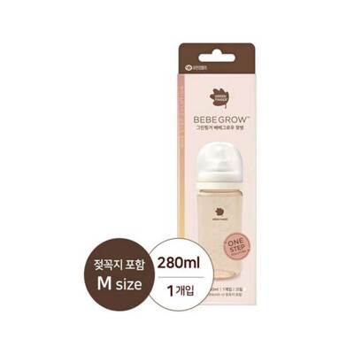 [패션플러스][그린핑거]베베그로우 PPSU 크림 젖병 280ml(+젖꼭지 M 포함)(55411_11040082_31231_1PACK)