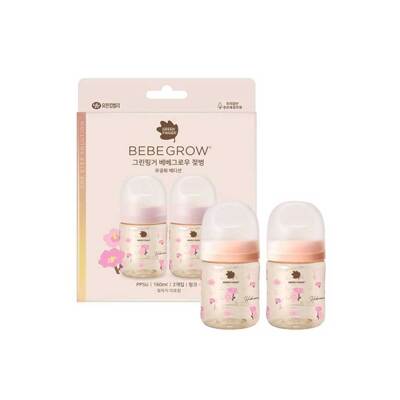 [패션플러스][그린핑거]그린핑거 베베그로우 PPSU 무궁화 디자인 트윈팩 160ml(노꼭지)(55411_11042917_40514_1PACK)