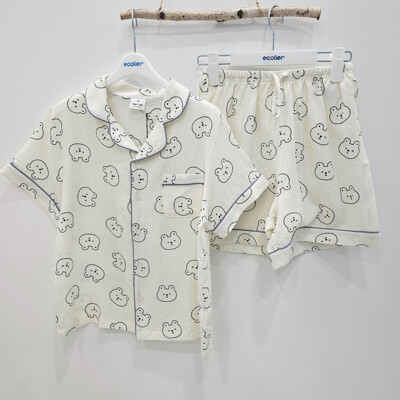 [패션플러스][에꼴리에][시흥모다] 에꼴리에 주니어 쿨 시어서커 카라 파자마 잠옷세트 26OP753_SH(560560_26OP753)