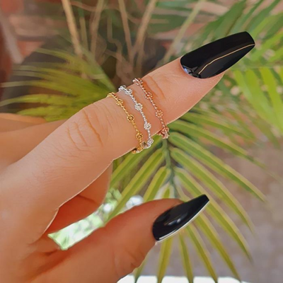 [365][패션플러스][다잇템]여자 로즈골드 실버 실반지 꽃무늬 코디 반지_3 (16610774)(561642_16610774)