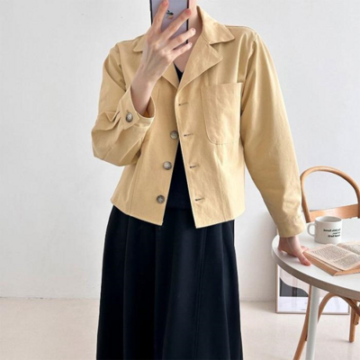 [패션플러스][다잇템]여성 30대 중년아우터 카라 면원단 SS 숏자켓_3 (16709590)(561642_16709590)