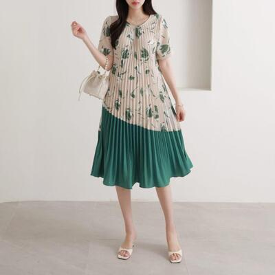 [패션플러스][다잇템]여자 프린팅 반소매 돌잔치 여름임부 원피스_4 (41446877)(561642_41446877)