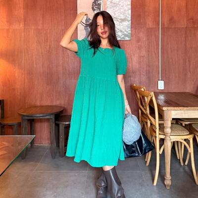 [365][패션플러스][다잇템]여자 스퀘어넥 휴양지룩 SS 리본 롱원피스_3 (43167907)(561642_43167907)