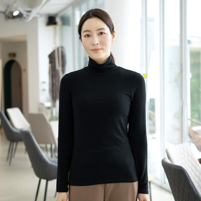 [수어패럴][패션플러스][모슬린]엄마옷 울 베이직 폴라 티셔츠 YKF516332 마담중년여성/빅사이즈/50대/60대/할머니옷(564449_TP516332)