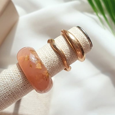 [몬스터몰][패션플러스][디작소]여성 R 쿠르트(글리터아크릴반지와 무광메탈링)(566329_5004842636)