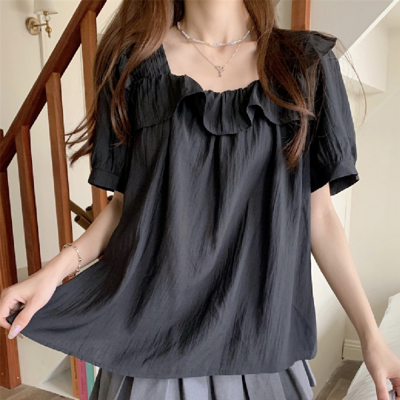 [패션플러스][디작소]여성 가을 겨울 스퀘어넥 프릴 블라우스(566329_5008625801)