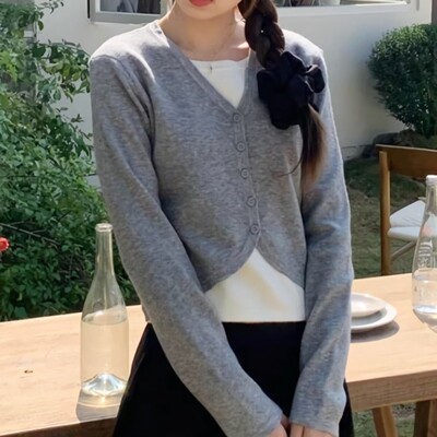 [패션플러스][디작소]여성 봄 데일리 레이어드 브이넥 가디건(566329_5009314816)