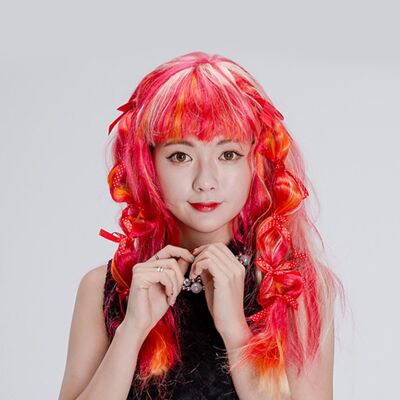 [패션플러스][브이와이]핑크 프리티걸 파티가발 헤어가발 파티소품(568134_VCK89OQR)
