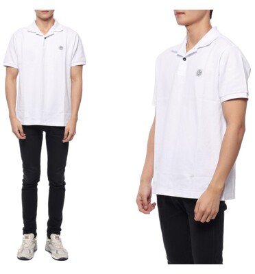 [패션플러스][스톤아일랜드]23FW 남성 로고 패치 폴로 반팔티셔츠 (791522R39 A0001 23F)(571870_791522R39_A0001_23F67)