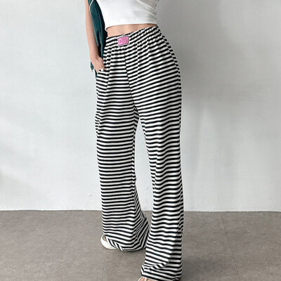 [패션플러스][미라클세븐]여성 여름 하이웨스트 스트라이프 부츠컷 밴딩 팬츠(572630_KSP8CA2_A2)