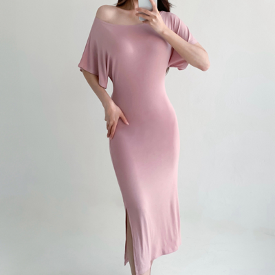 [패션플러스][미라클세븐][M7] 여자 인어공주 트임 편한 30대 롱원피스(572630_OP19421)