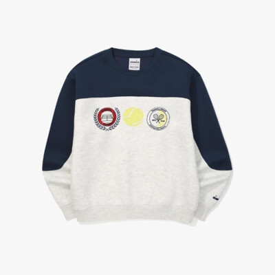 [패션플러스][데피]디아도라긴팔티 KQJ D5323LFS22MGS 컬러블럭 맨투맨 MELANGE GREY(575199_KQD5323LFS22MGS)