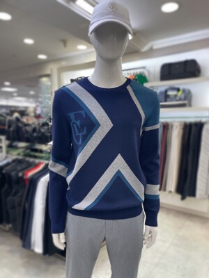 [패션플러스][엘르골프]6J-53351남성자가드라운드넥 스웨터(575910_6J-533511)