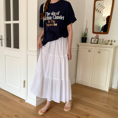 [패션플러스][쥬니브]맬시구 밴딩 캉캉 A라인 롱 스커트(578355_sk5534k35)