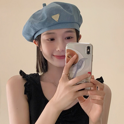 [패션플러스][루즈루나]앙르 데님 여자 빵모자 봄 여름 베레모 화가모자(579195_K-146)