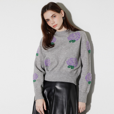 [패션플러스][드마리쥬][1컬러]플라워 니트 풀오버(DECB2PO03)(582951_677F7AFE4EE6D)