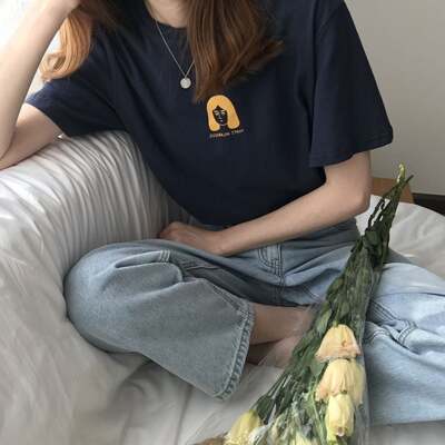 [패션플러스][셀럽하우스]단발머리 OIEO2417 여성 반팔 박스 티셔츠(583093_n613_1_WEEBB55)