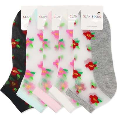 [패션플러스][셀럽하우스]여성 XPIEHUAN 모노 패션 양말 망사 단목 미플 5켤레(583093_n705_25_1_WF1E256)