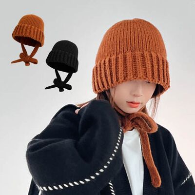 [패션플러스][셀럽하우스]귀여운 GGNFIHSC 여성 스타일 겨울 모자 턱 끈 니트 모자 비니(583093_n719_25_1_WB33CBA)