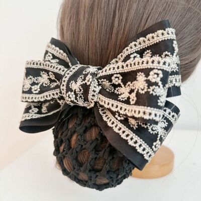 [패션플러스][셀럽하우스]리본 KCIIWRZF 레이스 골드 빅 머리망 핸드메이드 헤어핀(583093_n724_25_2_WF0D3CA)