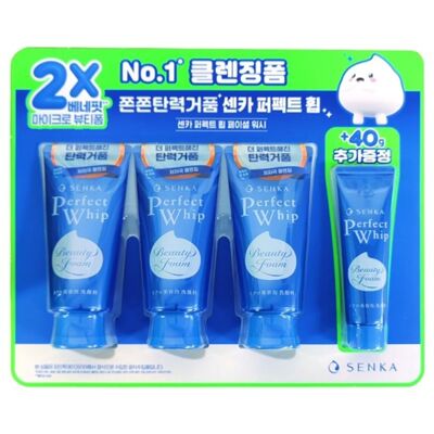 [패션플러스][셀럽하우스]센카 RLMVEVAJ 퍼펙트휩 폼클렌징 120g x 3개입 추가품40g(583093_n803_25_1_WFIFN5C)