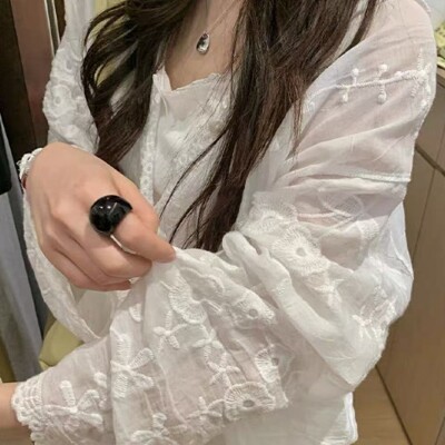 [패션플러스][아리엘스타일]시스루자수 감성아웃핏 청순빈티지 리코븐후드가디건(593252_682D71E393665)