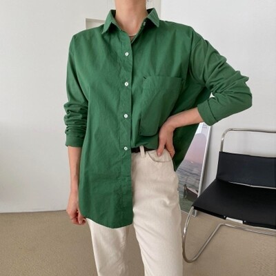 [패션플러스][신상오픈런]|KHH2FFF|스샐티 카라넥 하프 여성 스프링 비대칭 셔츠 5color 캐주얼_18155497_597559(597559_18155497_597559)