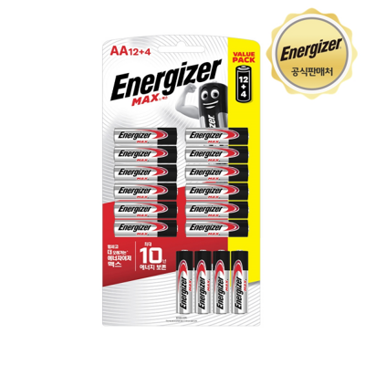 [패션플러스][에너자이저]에너자이저 알카라인 맥스 건전지 12입 + 4입 AA/AAA 택 1 (총 16입)(617615_5014905701)