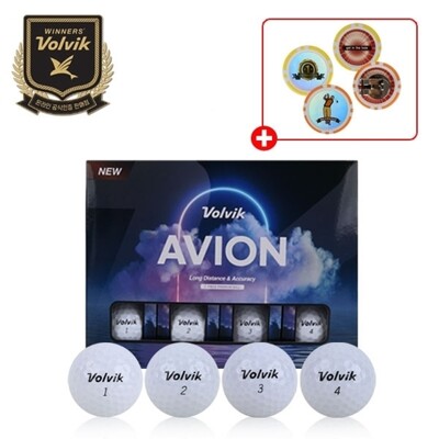 [패션플러스][볼빅][볼빅]볼빅 아비온 화이트 골프공 1더즌 (12구) + 카지노칩 볼마커 1세트_630778(630778_61677467_630778)