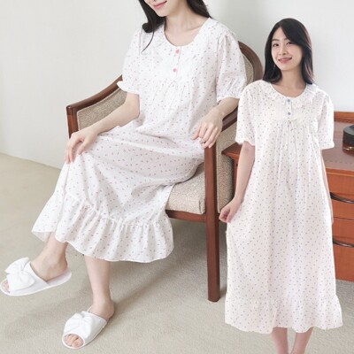 [패션플러스][토토와모모]여성 원피스 잠옷 파자마 홈웨어 24S157-1(6335_664701759CBA0)