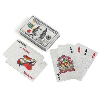 [패션플러스][SK스토아_기타]고품질 포커 카드 실버 케이스포함 플라스틱 조커 여행 코팅 마술 놀이 홀덤 원카드 카지노 WFHRWUP_635312(635312_57972129_635312)