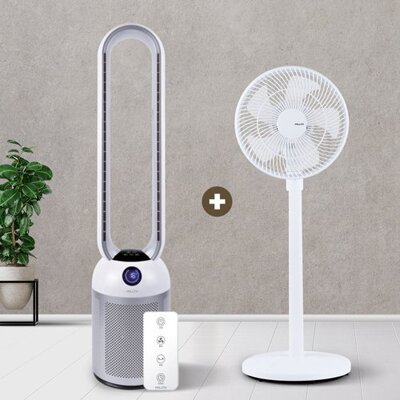 [패션플러스][기타][MILLTH] 밀스 BLDC 24단 날개없는 리모컨 선풍기+10인치 서큘레이터_635393(635393_40267885_635393)