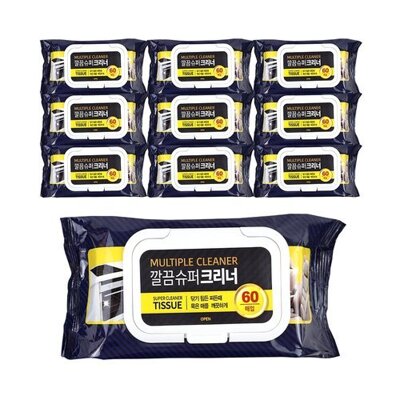 [패션플러스][너만아는잡화점][너만아는잡화점]깔끔슈퍼크리너 60매 x 10개 / 캡형 기름때 찌든때 청소세정티슈_635494(635494_41893686_635494)