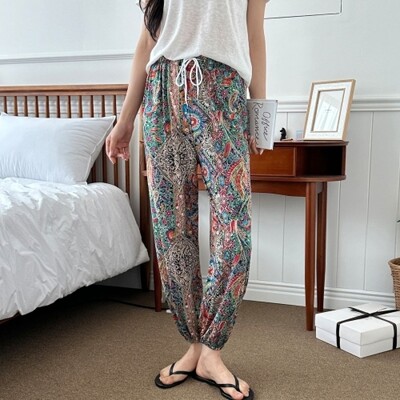 [패션플러스][엄지척]여성 편안한 허리 밴딩 오리엔탈 패턴 쿨 조거 바지_20134802_667501(667501_20134802_667501)