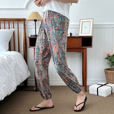 [패션플러스][엄지척]오리엔탈패턴 허리밴딩 여름 유니크 쿨 조거 바지_20135083_667501(667501_20135083_667501)