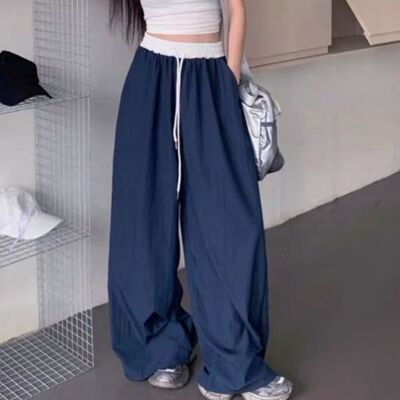 [패션플러스][모노무드]LMO 트렌디 내추럴룩걸 데일리 와이드핏 스트랩 시그니처 바지(668313_WFG3KUP)