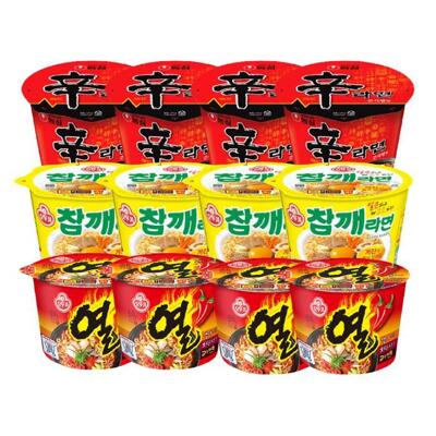 [파주음료종합(주)][패션플러스][자체구성상품]컵라면 큰컵 3종 모음  / 신라면 4 + 열라면 4 + 참깨라면 4 / 총 12개 (11358101)(672286_11358101)