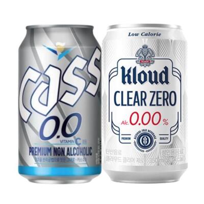 [패션플러스][자체구성상품][한번에먹자] 카스 제로 355ml 24캔 + 클라우드 클리어제로 350ml 24캔 / 총 48캔  논알콜 비알콜 (13068439)(672286_13068439)