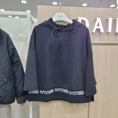 [패션플러스][데일리스트][세정_인디안여성복]테잎장식 루즈핏 반팔후드티MDBAL4FB40102_GN(673096_MDBAL4FB40102)