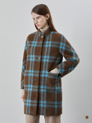 [패션플러스][데일리스트][세정_인디안여성복]하이넥 체크 코트MDBKD4W9421_GN(673096_MDBKD4W9421)